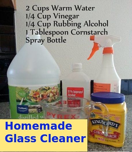 Homemade glass cleaner - see more recipes here