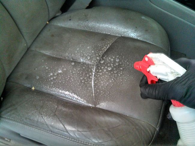 Many sprays make the job of cleaning leather easy to do safely